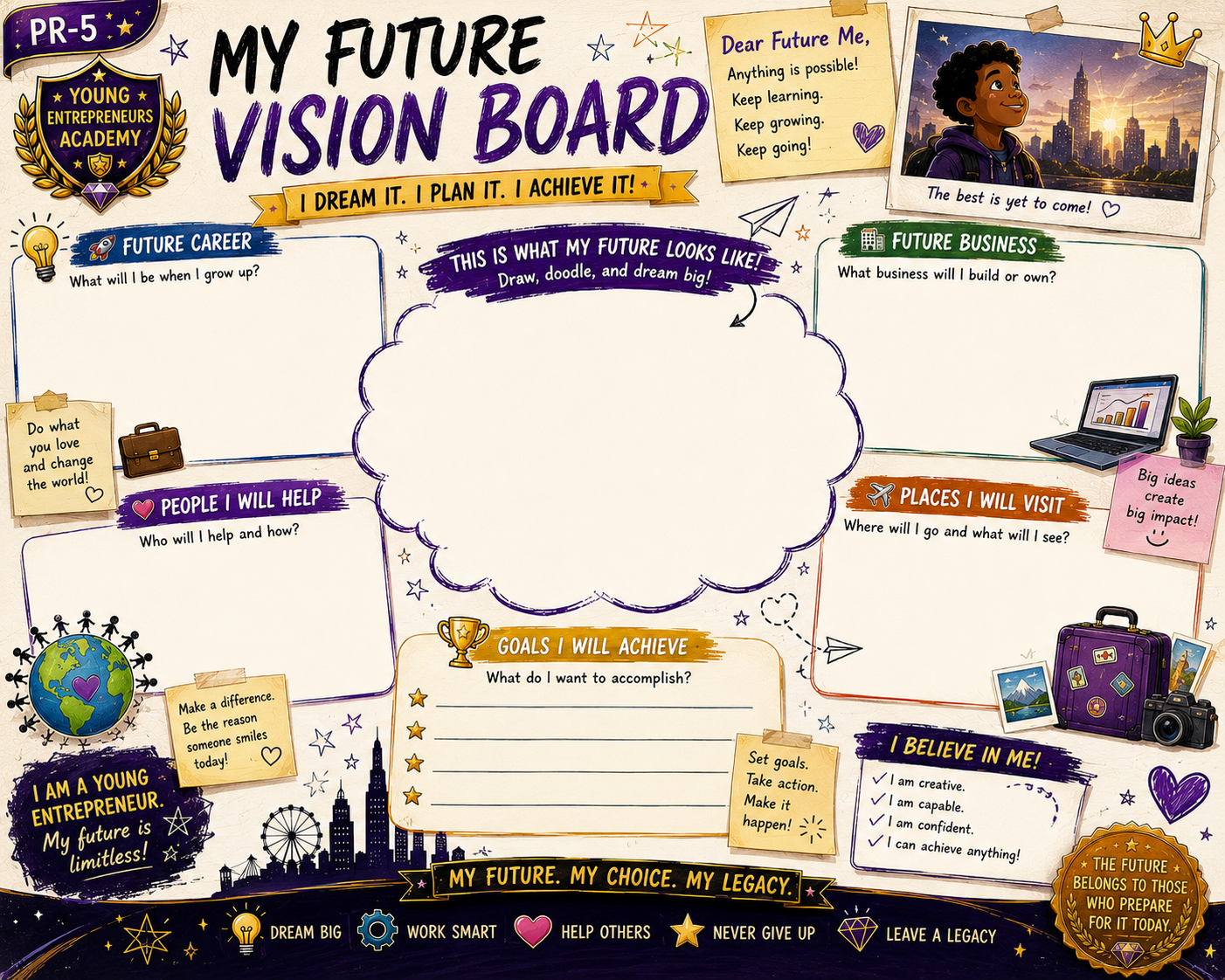 My Future Vision Board — I Dream It. I Plan It. I Achieve It.